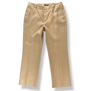 Lauren Ralph Lauren Linen Pants Wm 14‎ Tan Beige Office Casual Lined Pockets EUC